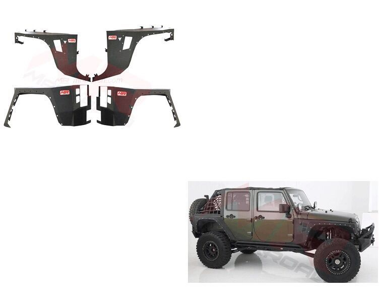 Lantsun Steel Fender Flare Armor for Jeep Wrangler Jk