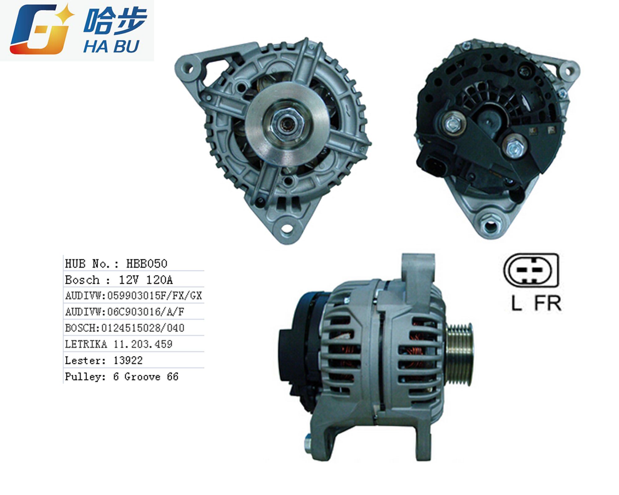 New Alternator 0-124-515-028 078903016f 0124515028 Audi 1 Yr Warranty 13922