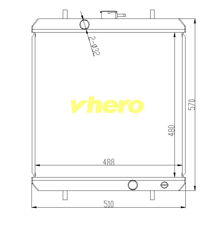 Cooling System Aluminum Radiator for Technical Vehicle Kubota 165