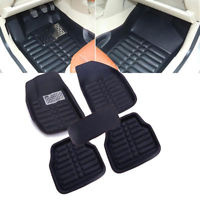 5PC Universal Car Floor Mats Floorliner Front Rear Carpet Black All Weather Mat