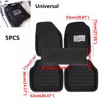 Brown 5PC Car Floor Mats Front & Rear Carpet Auto Mat Waterproof All Weather