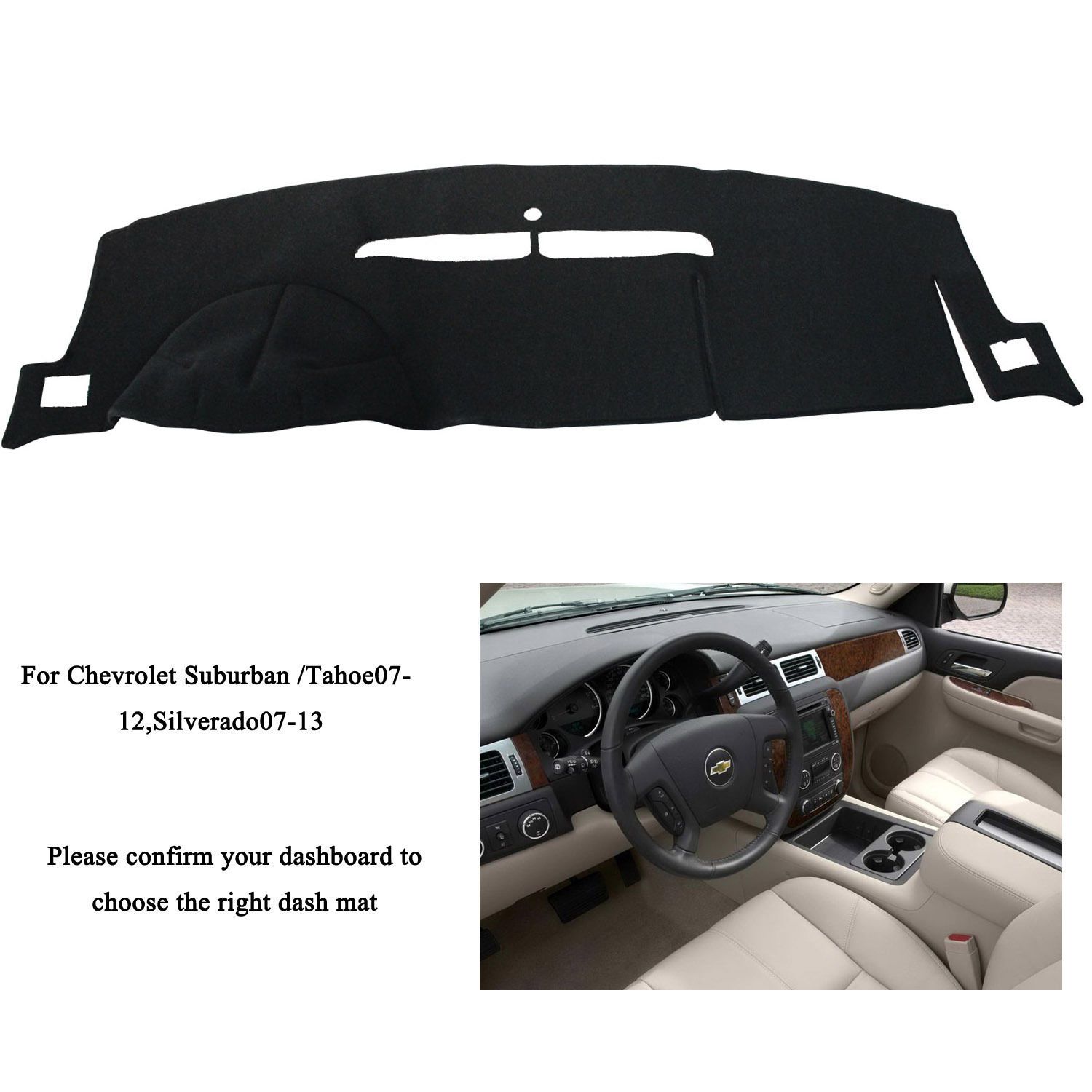 Dashmat for Chevrolet Silverado Ltz 07-13 & Suburban/Tahoe 07-12 Dashboard Cover