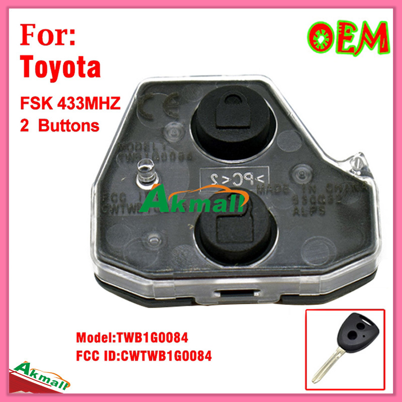 Remote Interior for Auto Toyota with 2 Buttons Fsk433MHz Fccid-Cwtwb1g0084