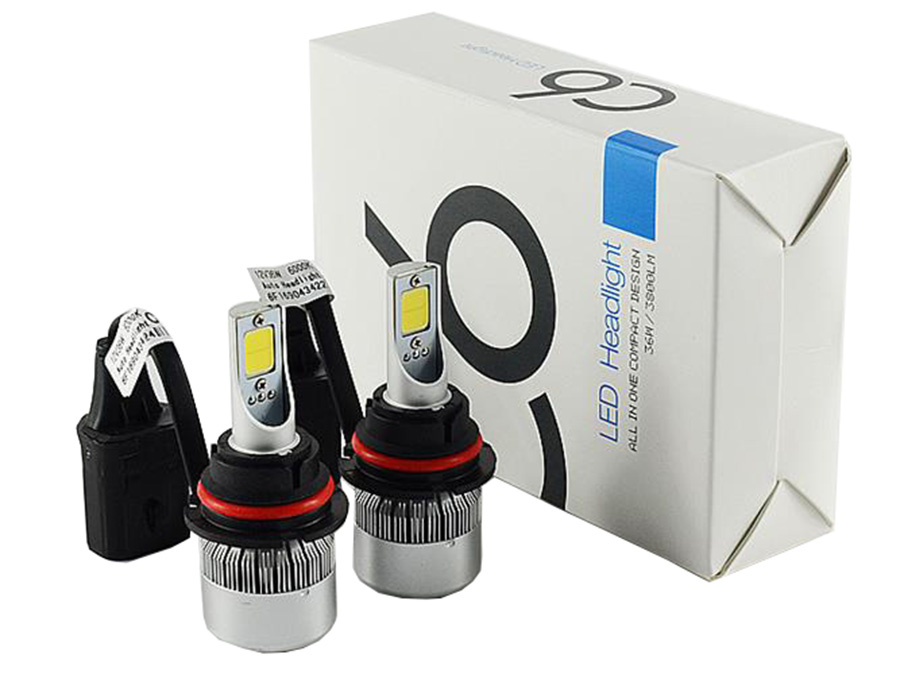Car LED Headlights C6 9004 9007 Hi/Lo Beam COB 72W 7600lm LED Car Light with 6000k LED Bulb