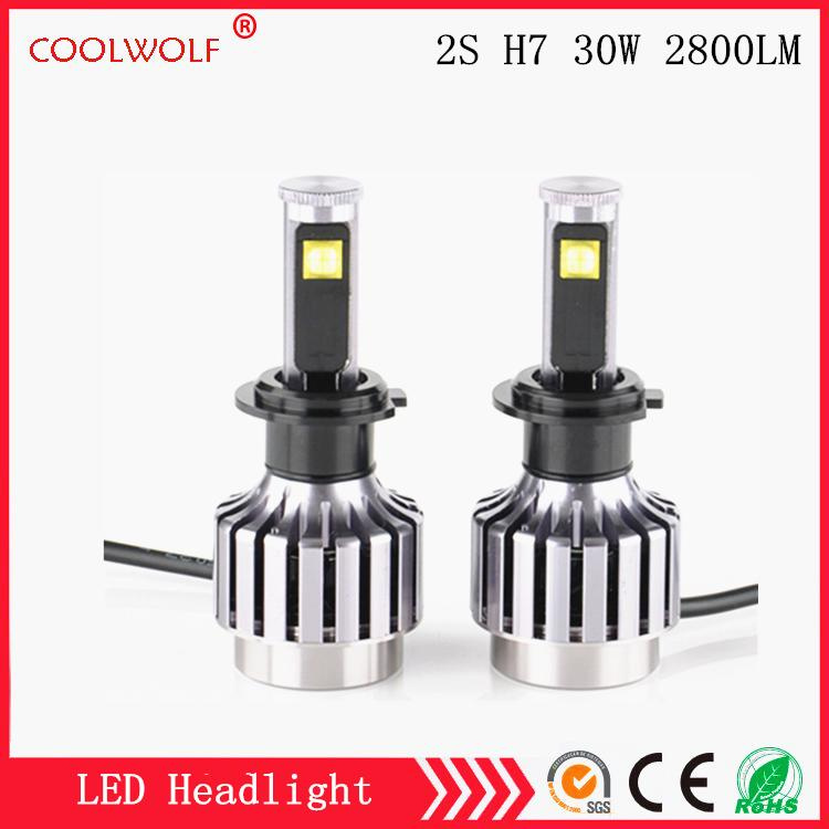 Factory Direct Sale 2s H7 30W 2800lm LED Car LED Headlight Bulbs Headlamp with Competitive Price