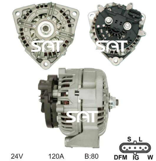Bosch Alternator 0124655003 Ca1693IR 23535