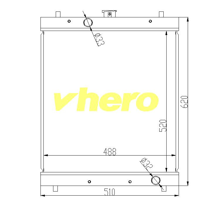 Heat Exchanger Auto Parts Radiator for Technical Vehicle Hitachi70