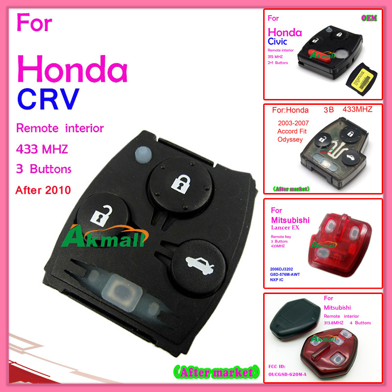 Remote Interior for Mitsubishi with 4 Buttons 313.8MHz FCC ID Oucg8d 620m a