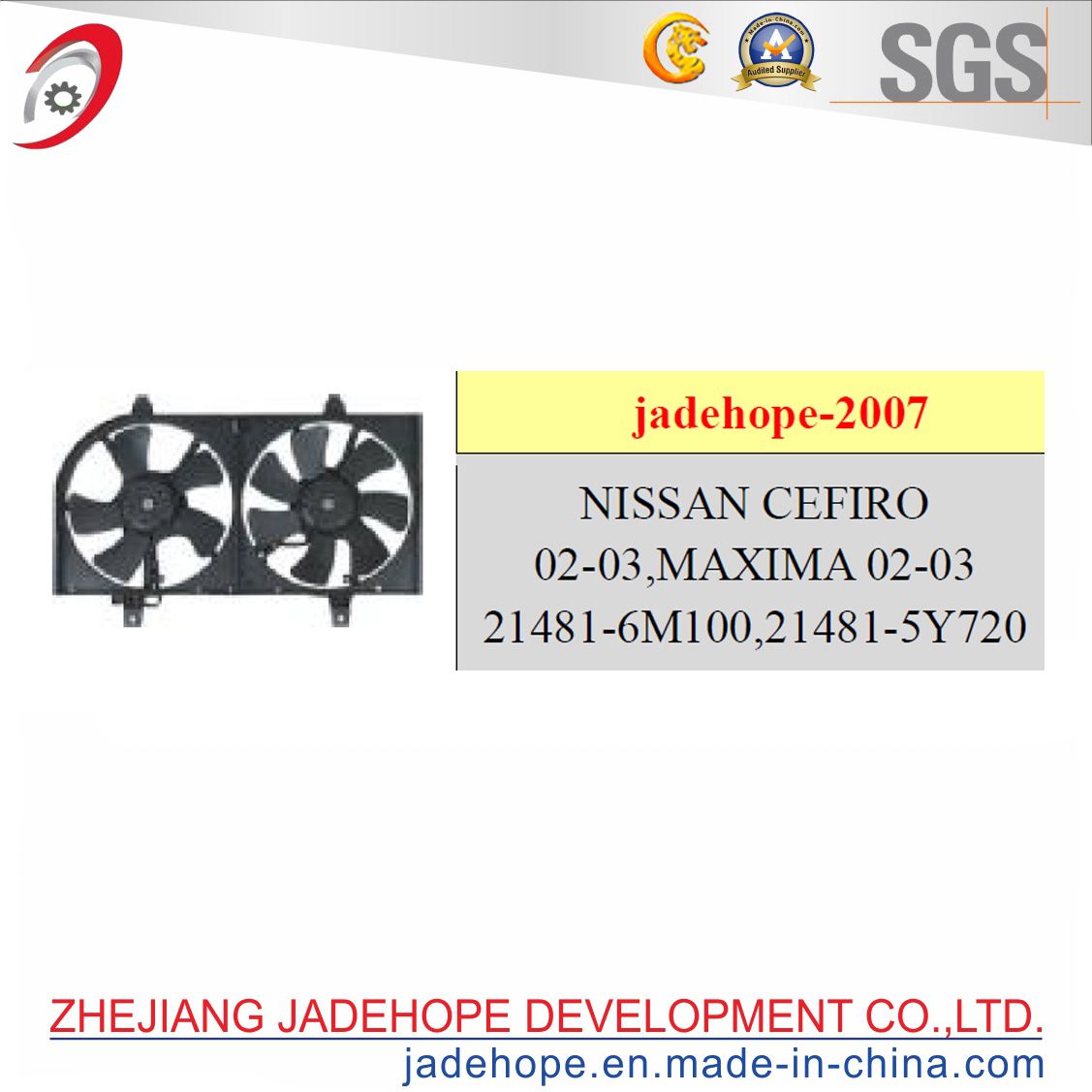 Electronic Cooling Fan for The Ceriro of Nissan