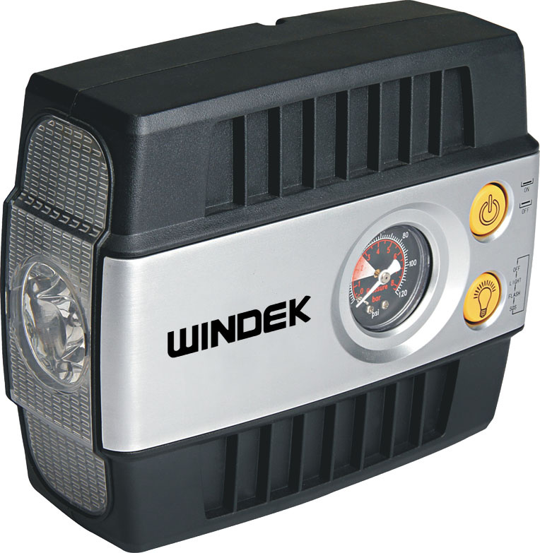 Automatic 12V Portable Air Compressor Analog Tire Inflator with LED Light