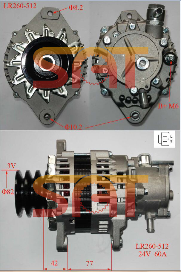 Hitachi Alternator LR260-512 8971443921 1014-019RS
