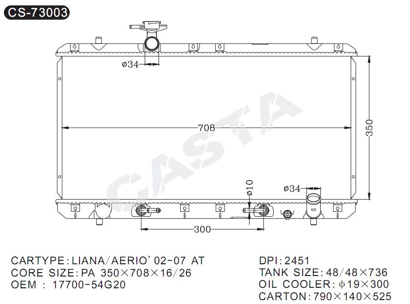 Reasonable price auto radiator for Suzuki Liana/Aerio'02-07AT