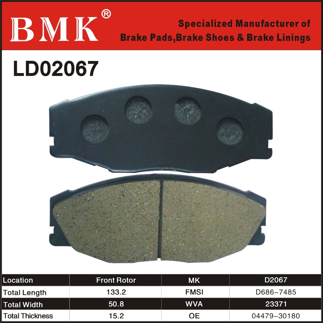 Advanced Technology Brake Pad for Toyota