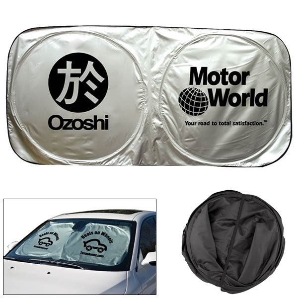 Wholesale Promotional Foldable Nylon Car Sun Shade, Nylon Car Sunshade