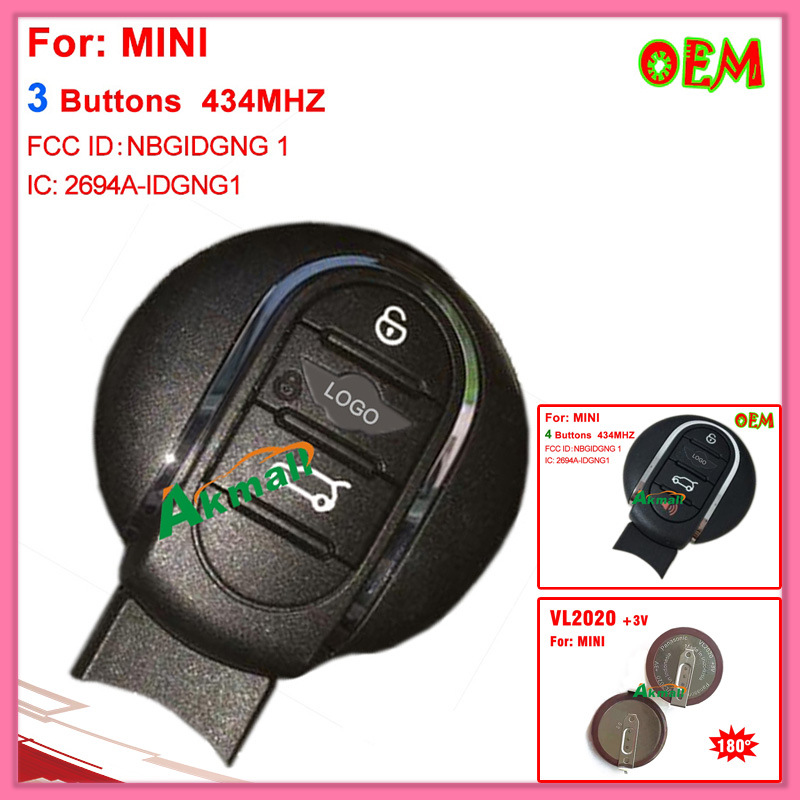 Auto Mini Remote Key 434MHz with 4 Buttons