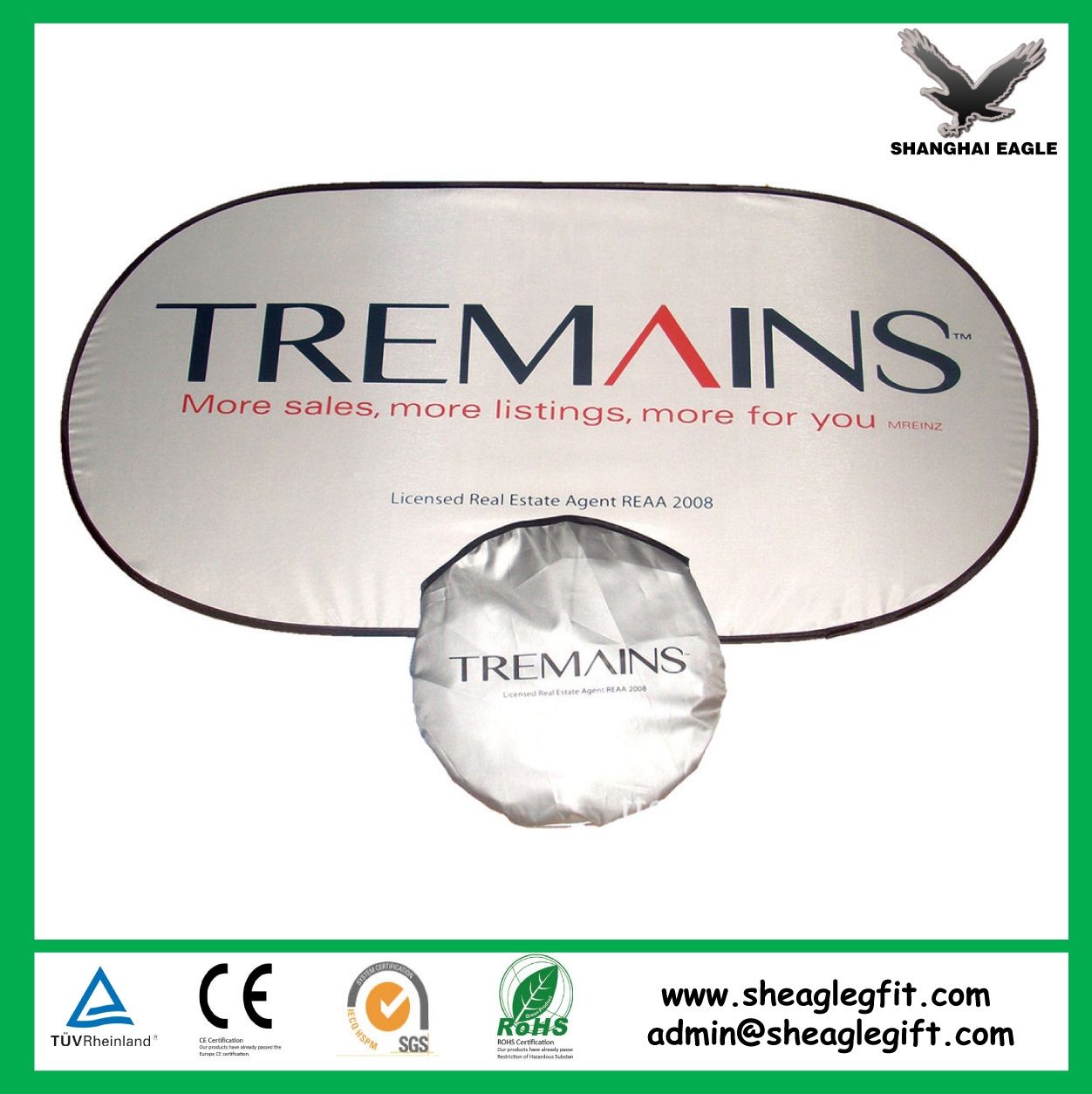 Promotional Logo Printed Tyvek Car Sunshade Wholesale