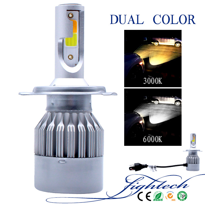 C6f 36W 2400lm Turbo Fan Cool White 6K Car Headlight