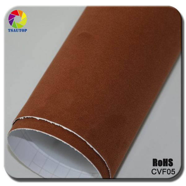 Tsautop 1.35*15m Brown Velvet Car Wrap