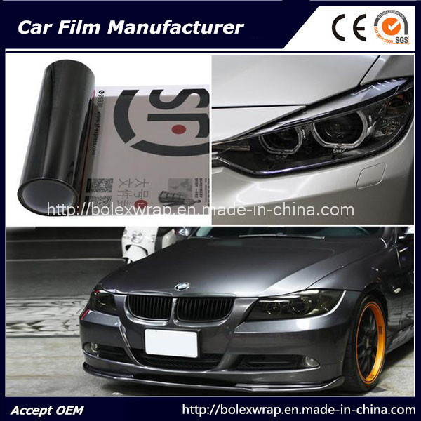 Self-Adhesive Black Color Car Headlight Film Car Tint Vinyl Films 30cmx9m