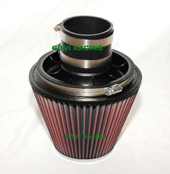 6in Car Air Filter with 3''/3.5'' Velocity Stack & 3'' Silicone Hose