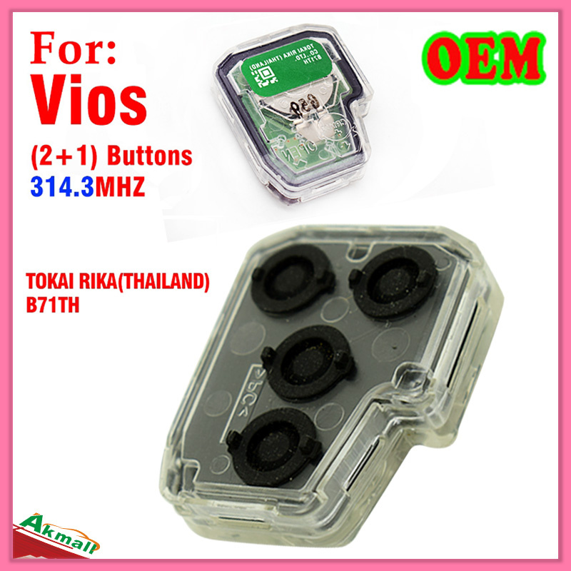 Remote Interior for Toyota Vios with 3 Buttons 314.3MHz Tokai Rika Thailand Original