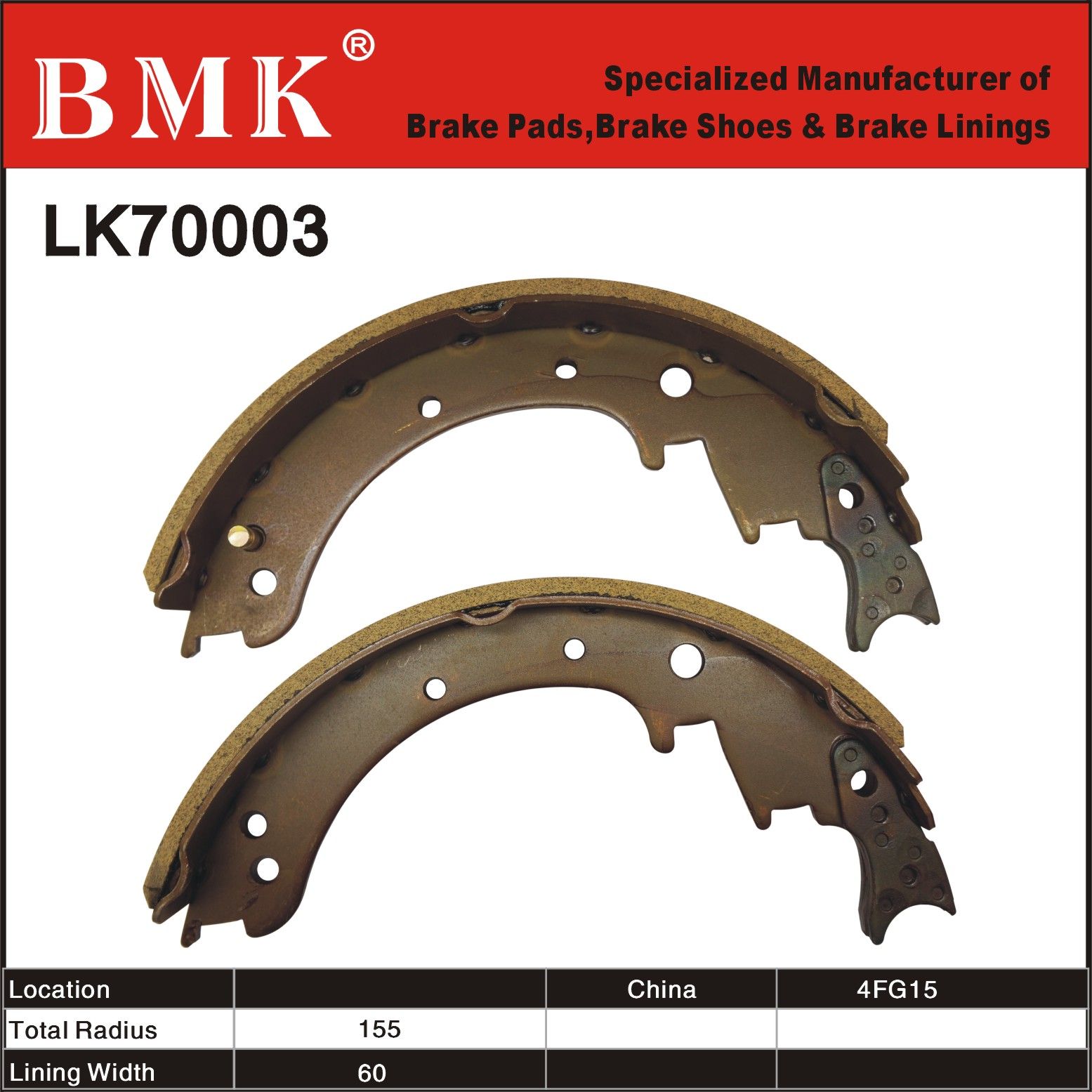 Non-Asbestos, Premium Forklift Brake Shoes (Lk70003)