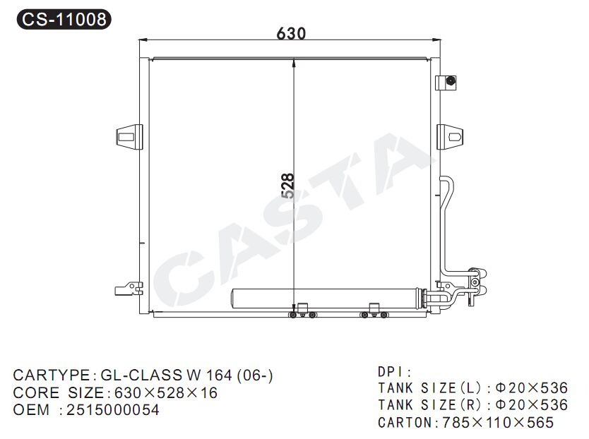 Benz Aluminum Auto Condenser for Gl-Class W164 (06-)