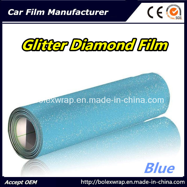 Blue Brilliant Diamond Film, Pearlized Diamond Car Body Vinyl Car Wrap Vinyl Film