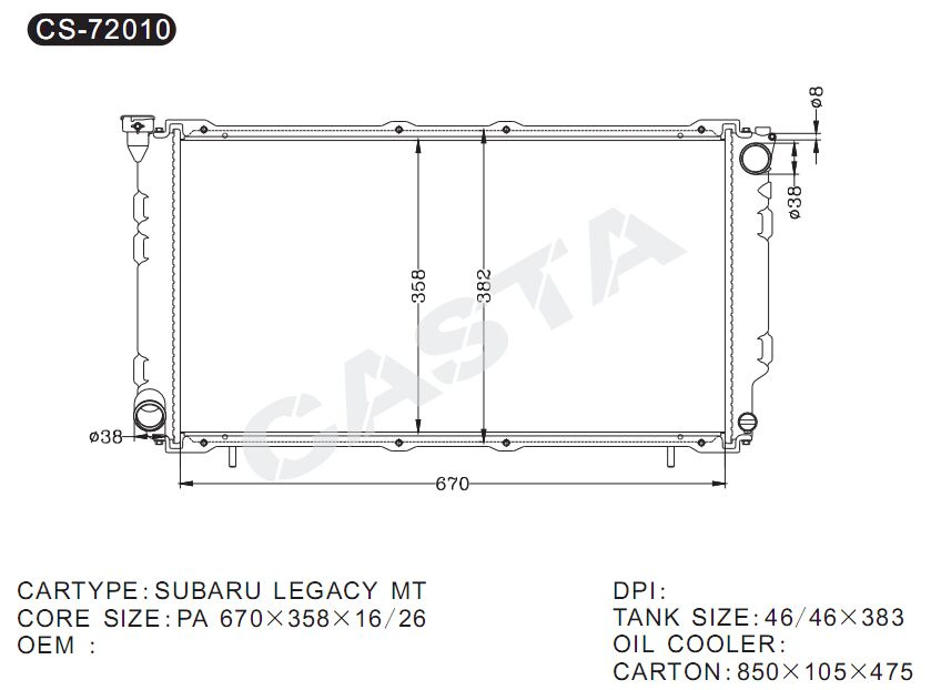 High-Quality Subaru Car Radiator for Legacy Mt