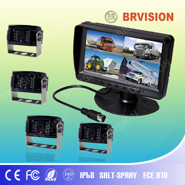 7 Inch DVR Recroding Quad Split Monitor Camera System