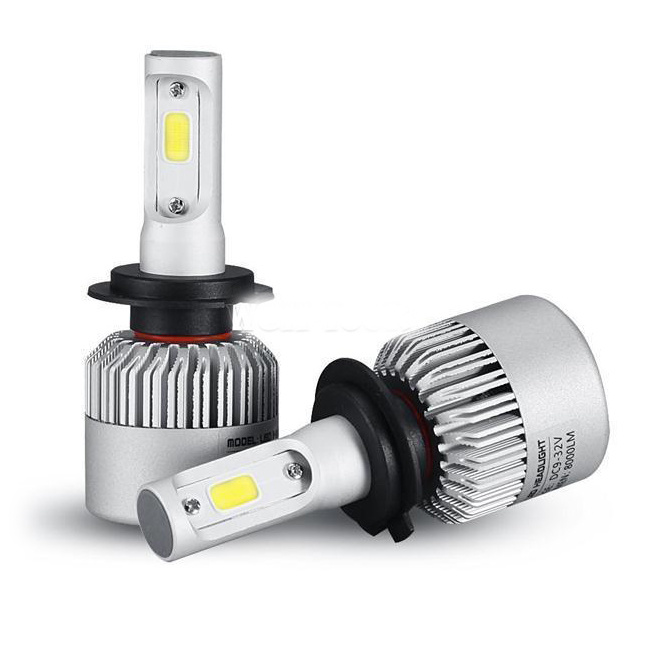 Auto LED Headlight Bulbs 6500k Conversion Kit for 12V/24V Car S2 36W 4000lm COB H7 LED Headlights