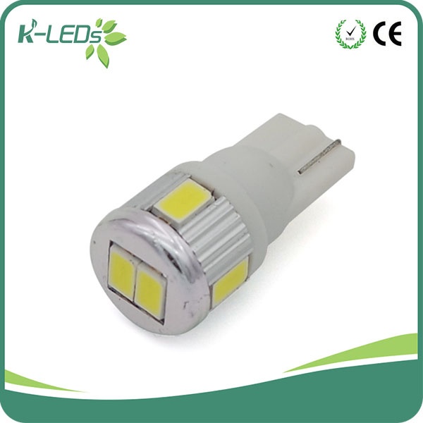 W5w LED 6SMD5630 12V 6500k 8000k 10-30V DC