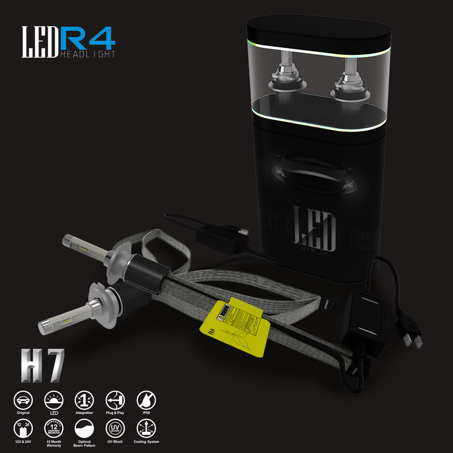 Lmusonu R4 Car Headlight H7 LED Headlights LED Auto Lamp 40W 4800lm Auto Accessory