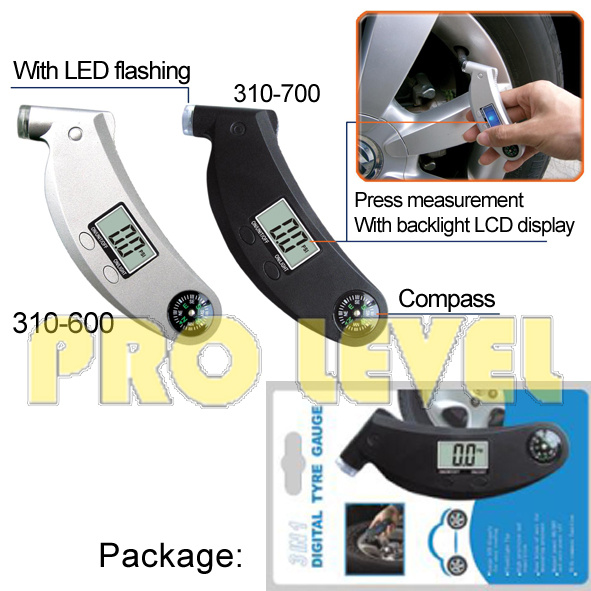LED Flashing Compass 3 in 1 Digital Tyre Gauge (SKV310)