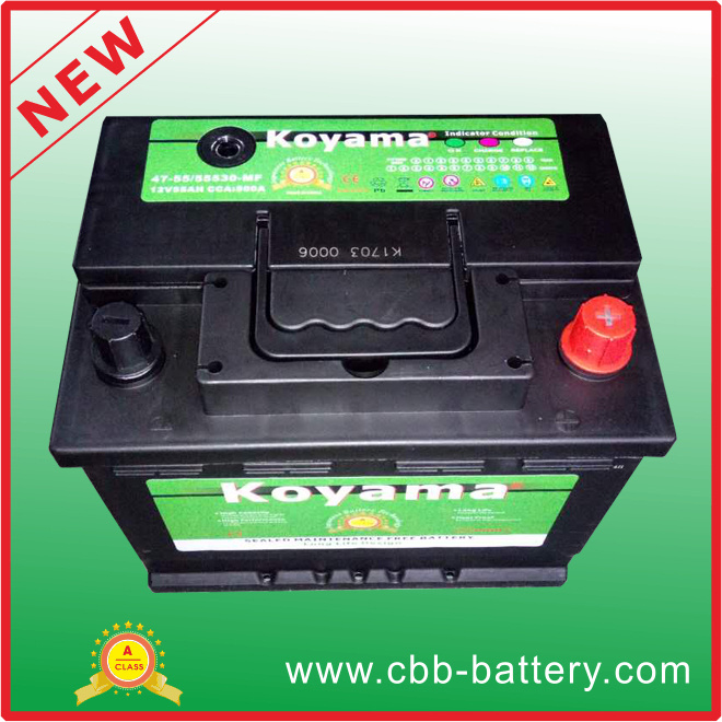 Automotive Battery 12V55ah Diesel Truck Batteries 55530mf-DIN55 Automobile Car Battery