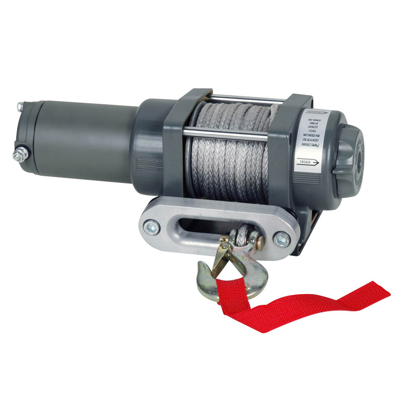 ATV Electric Winch with 2000lb Pulling Capacity, Waterproof, Synthetic Rope