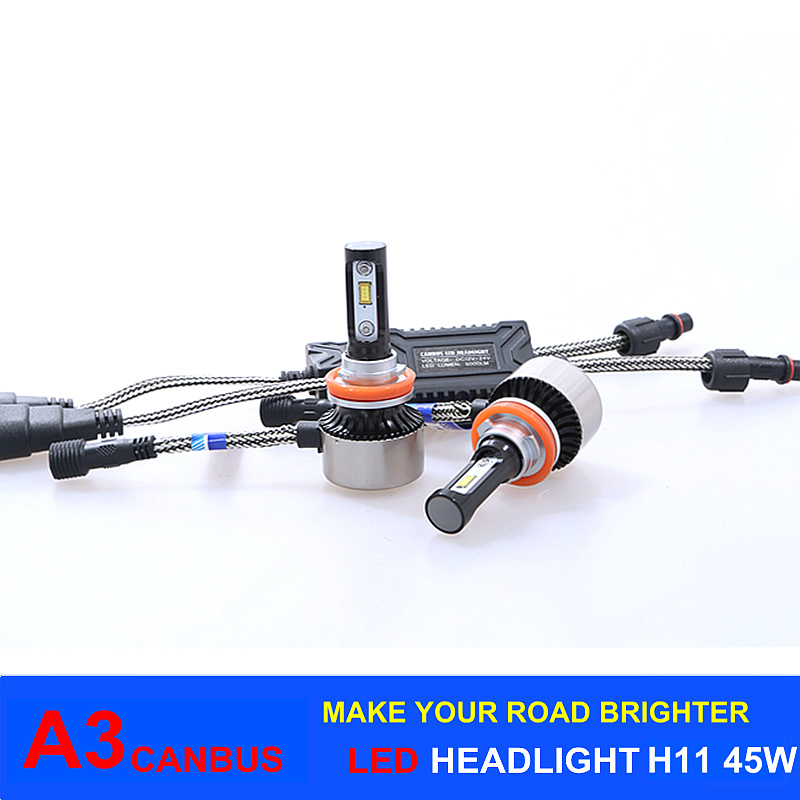 LED Lighting Bulb 45W 6000lm Canbus A3 LED Headlight H11 for Car Headlight, Fog Light