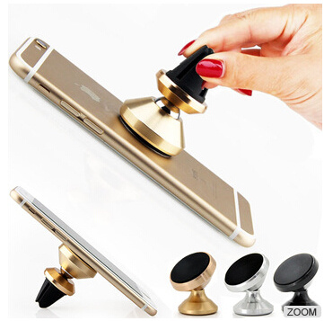Customized Universal Aluminum Alloy Magnetic 360 Degree Rotate Cell Phone Mount Car Holder