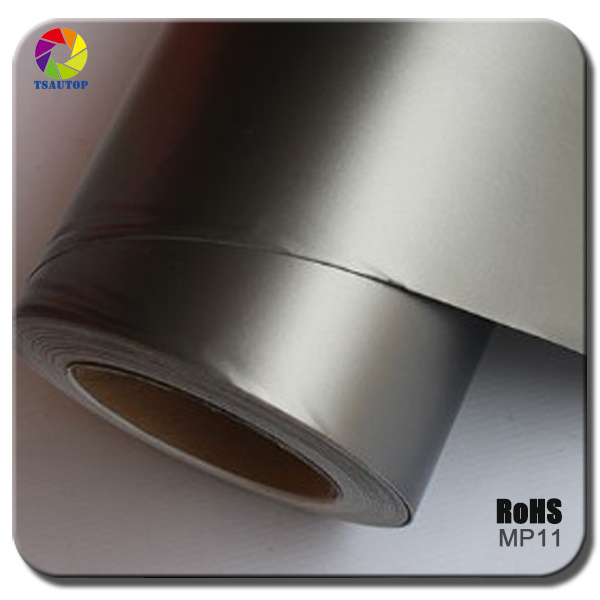 Tungsten Steel Matte Chrome Car Wrap Metallic Pearl Vinyl