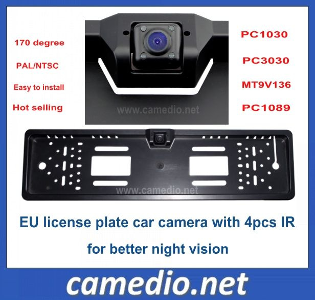 Night Vision European EU License Plate Frame Car Rear View Camera Cm-316b