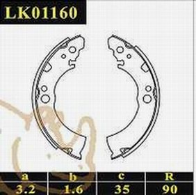 Brake Shoe #K1160 for Alfa Romeo/Nissan