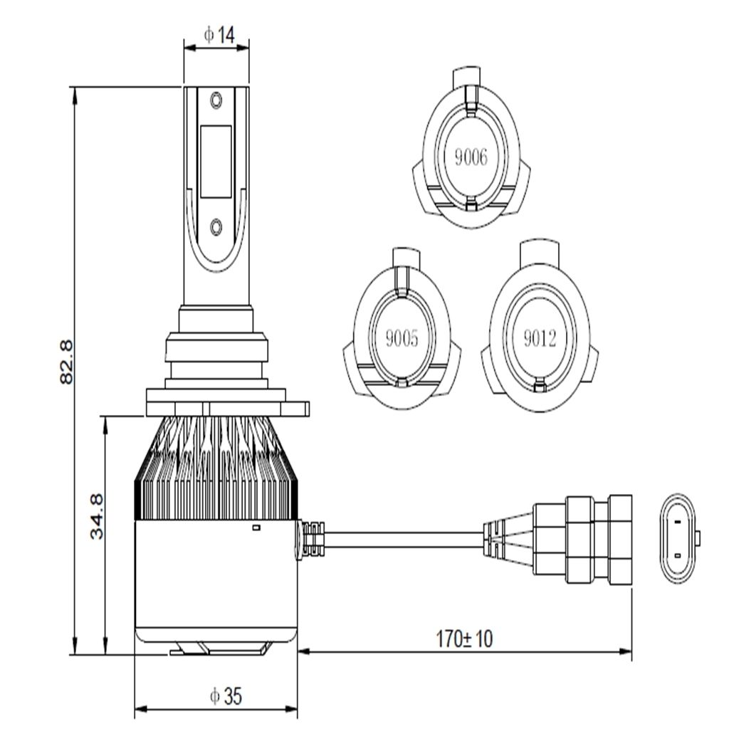 LED 9012 LED9012 9012 4000lm 2000 Lumen LED Headlight LED Car Light LED Fog Lamp LED Fog Light LED Bulbs LED Bulb LED 9012 Headlight