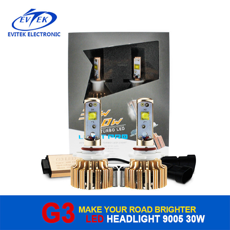 Car LED Headlight 6000k Conversion Kit Lamp G3 30W/3200lm 9005 Car LED Headlight Bulb with 18 Months Warranty