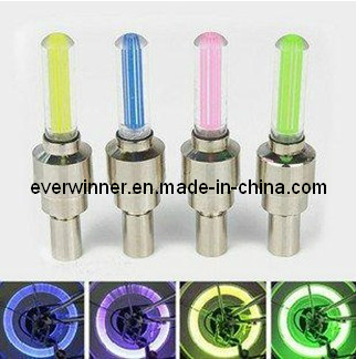 Bike Bicycle Wheel Valve Cap LED Safety Fluorescent Light