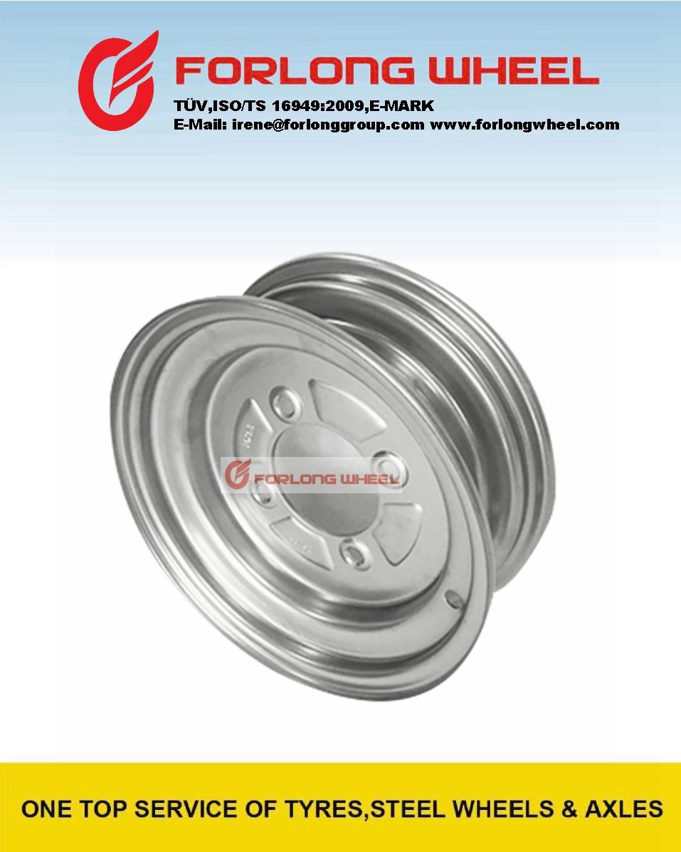 3.5X10 with 4-100 10inch Small Trailer Steel Wheel