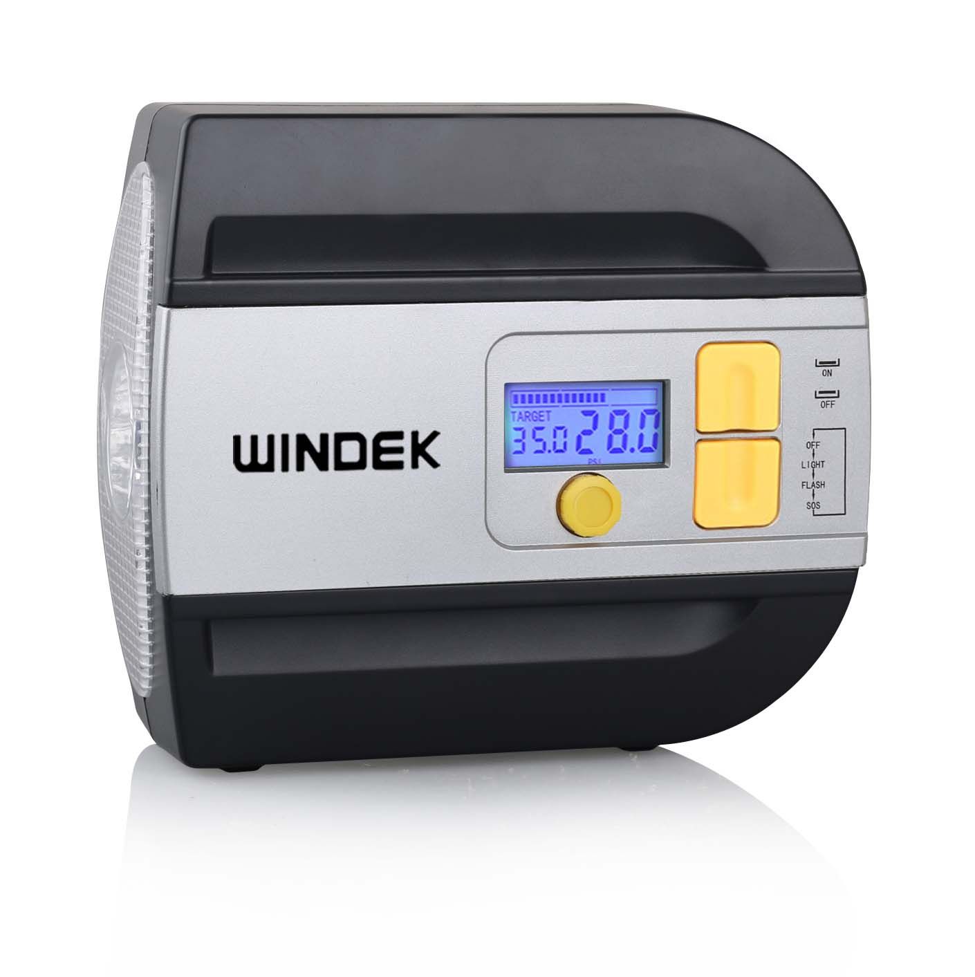 Automatic 12V Portable Car Compressor Digital Tire Inflator with LED Light and Encode Button