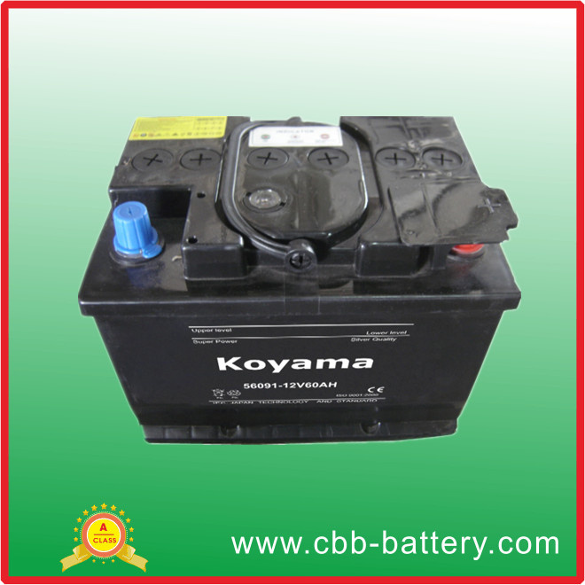 Kyama 56091-Mf 12V 60ah DIN Standard Maintenance Free Starting Car Battery