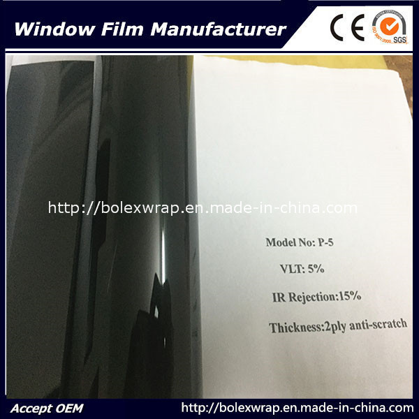 Hot Sell~ 2ply Scratch-Resistant 5% Vlt Sun Control Film Car Window Film, Car Window Tint Film