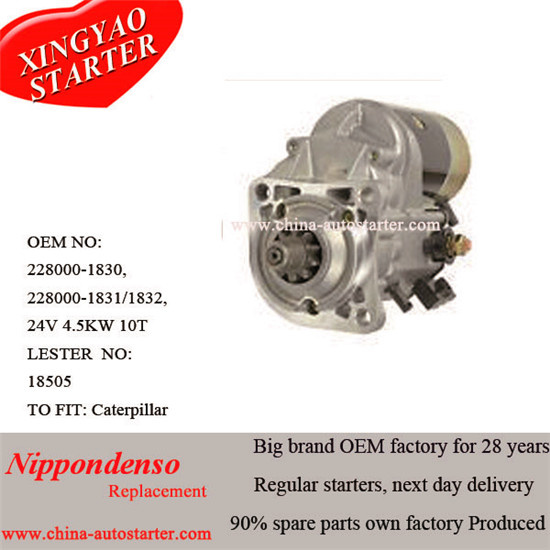 24V Japan Denso Engine Spare Parts Caterpiller Starter (228000-1831)
