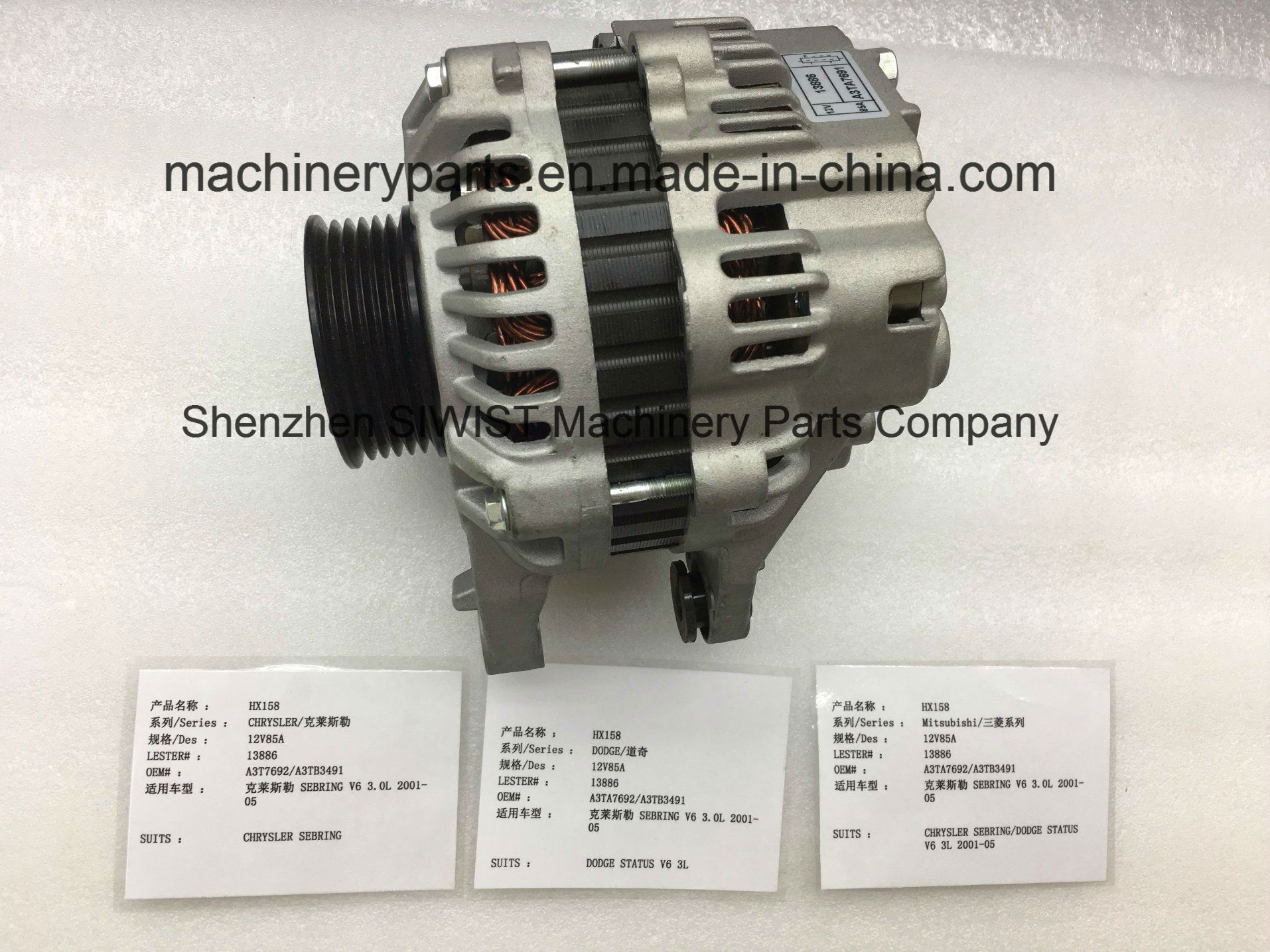 Alternator Lester13886 A3ta7691 A3ta7692 A3tb3491 MD354001d MD362301d MD354001 MD362301 MD373093 MD367307 for Chrysler Dodge Mitisubishi Engine N/a